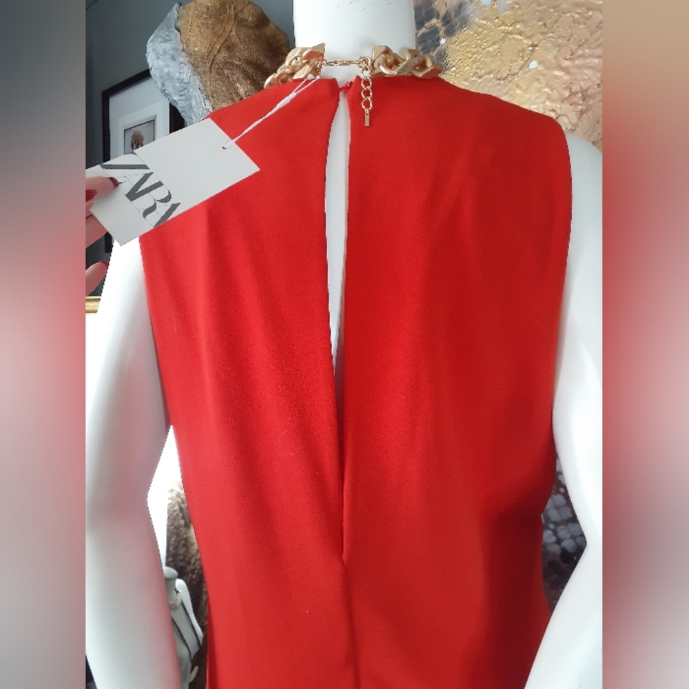 Zara Red Sleeveless Jumpsuit - Picture 12 of 16